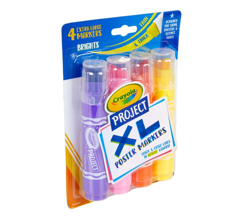 XL Poster Markers, Bright Colors, 4 Count